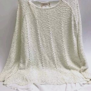 NWT White/Silver Sweater/Tunic